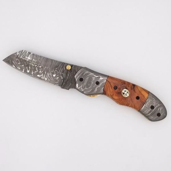 Damascus Folding Liner Lock Knife