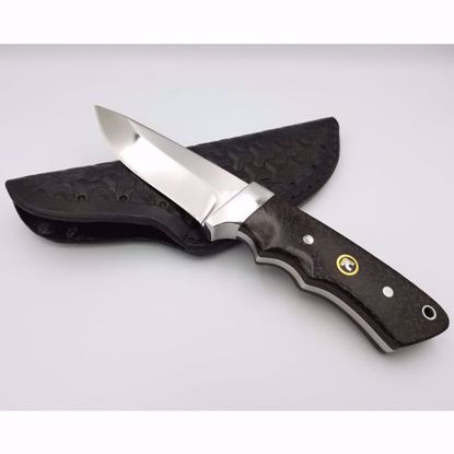 Custom 8" Skinner Knife w/Black Palm Wood Handle 1